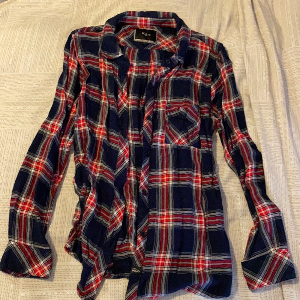 Super soft navy/red flannel (M) by Rails; worn once, excellent condition